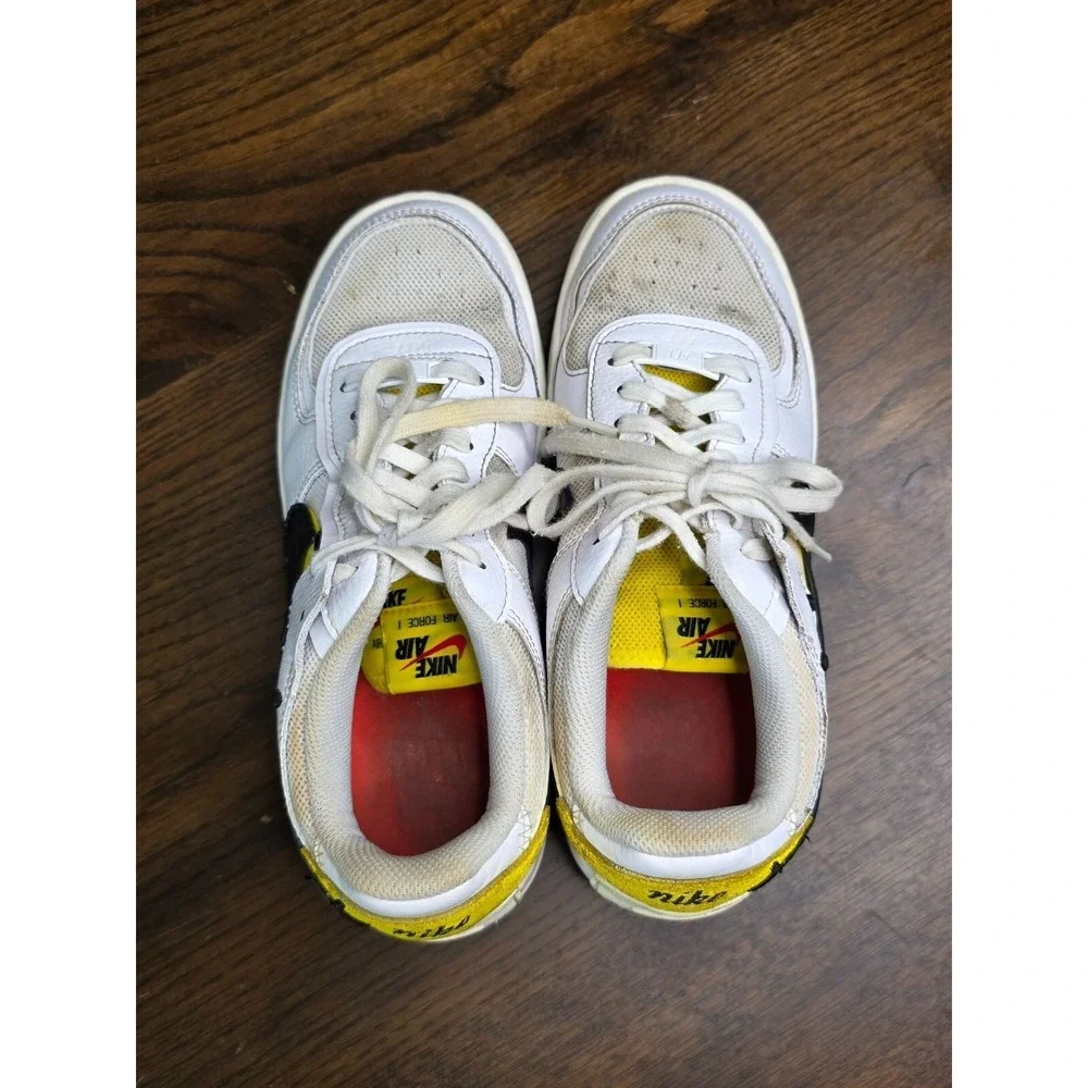 Nike Air Force 1 Shadow Womens Sneakers Size 8 White Yellow Black‎ Leather